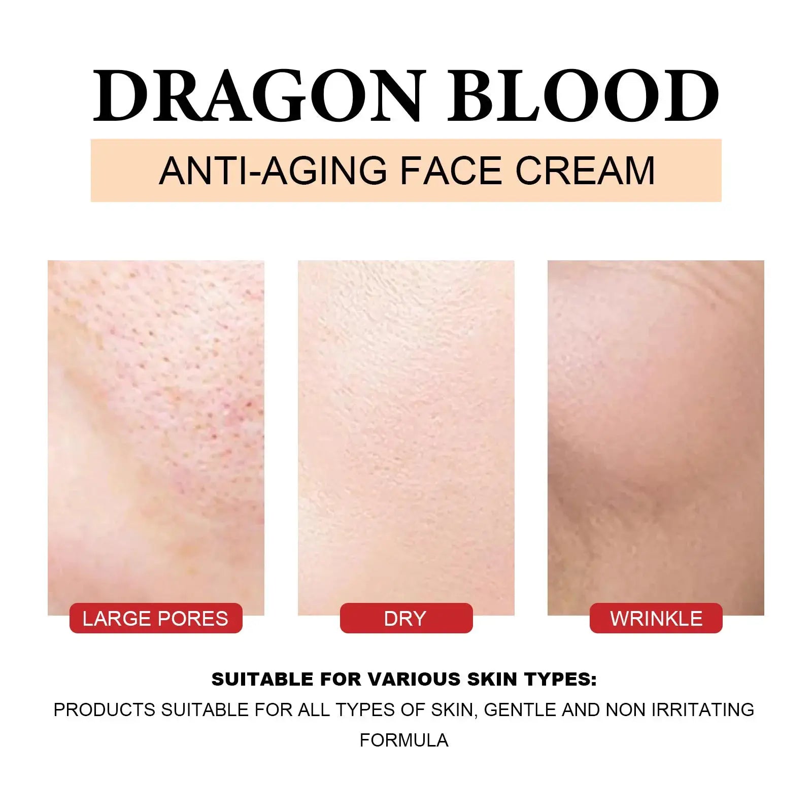EELHOE Dragon Blood Face Cream Pore Shrinking Facial Rejuvenation Nourishing Hyaluronic Acid Moisturizing Face Brightening Cream