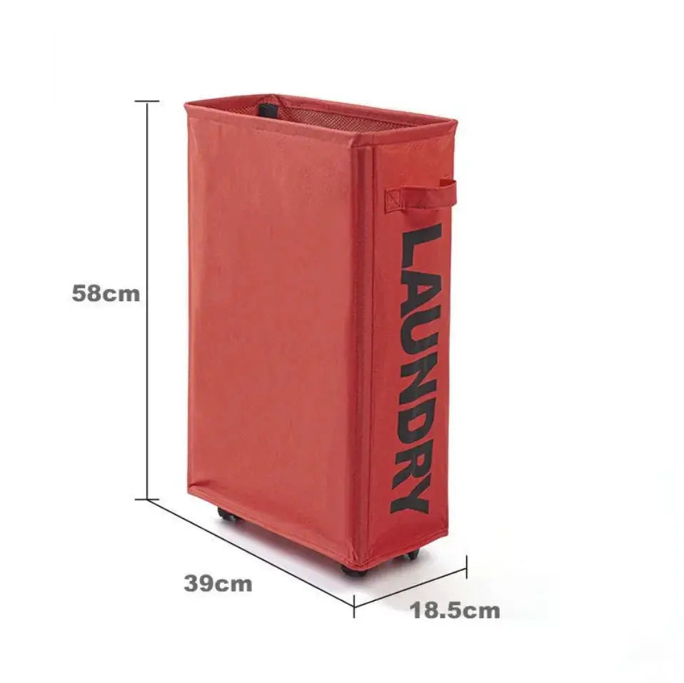 Roller Foldable Dirty Clothes Basket Laundry Storage Bag