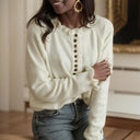 Fashion Raglan Knitted Lace Collar Pullover Chic For Women