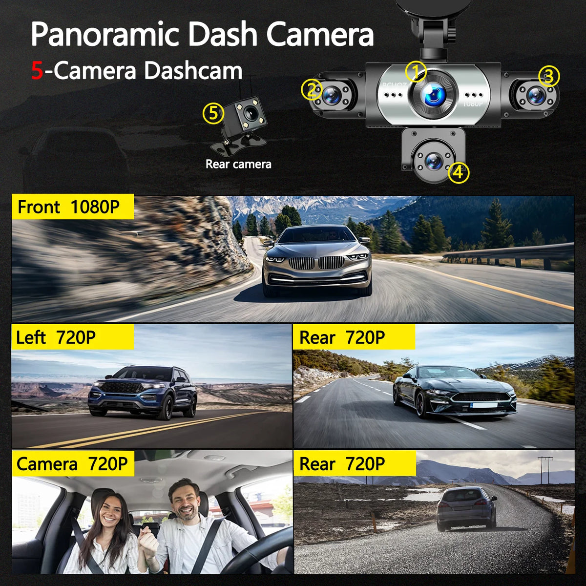 BCUOZ ° Dashcam with Super Night Vision - Front Rear — product view 5