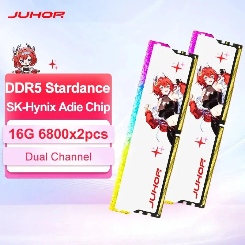 JUHOR DDR5 RGB 2x16GB Kit 6800MHz UDIMM Gaming Memory