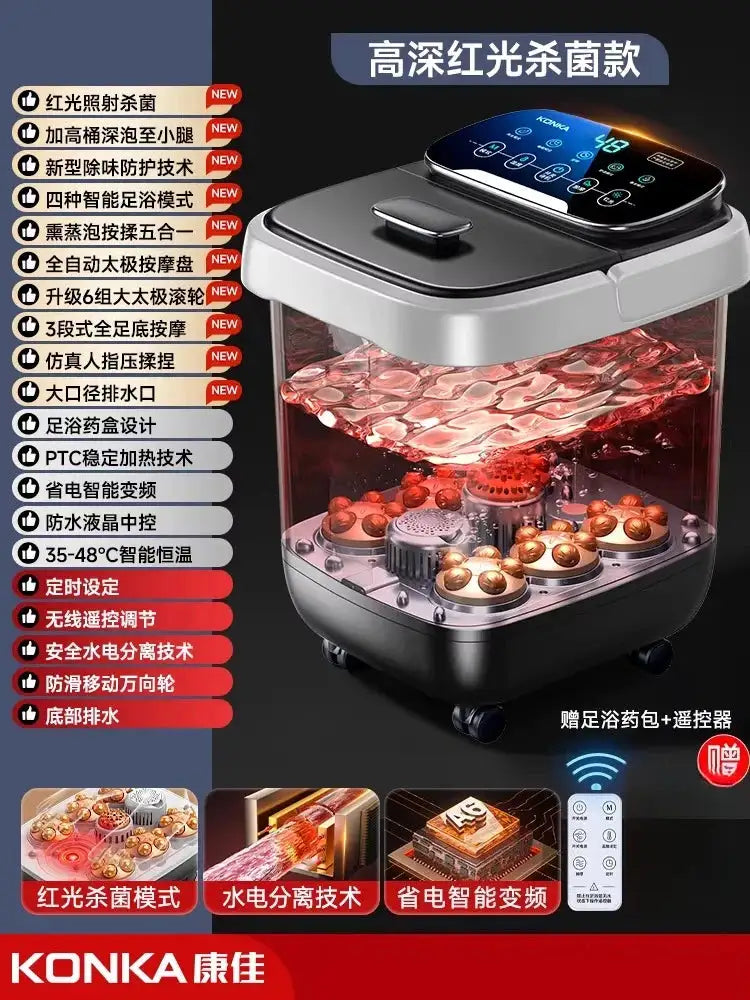 Fully Automatic Heated Foot Bath Tub Constant Temperature Electric Massage & Sterilization Function for Home Use