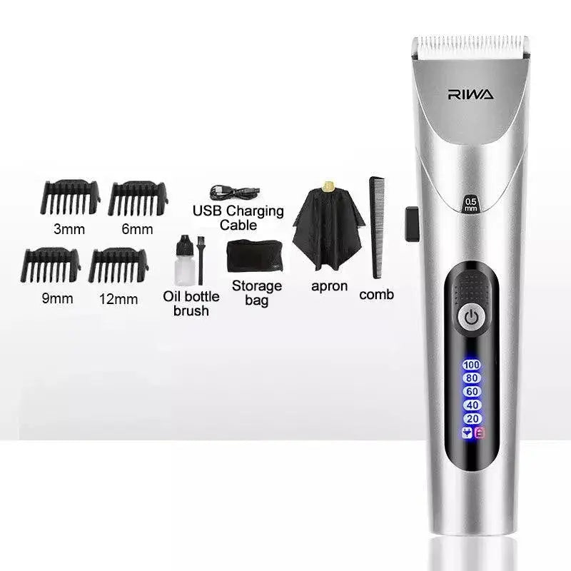 RIWA Men Electric Hair Clipper LED Trimmer Washable Powerful