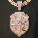 Iced Shield Cz Pendant House