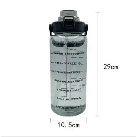 2L Portable Plastic Water Bottle with Straw for Fitness