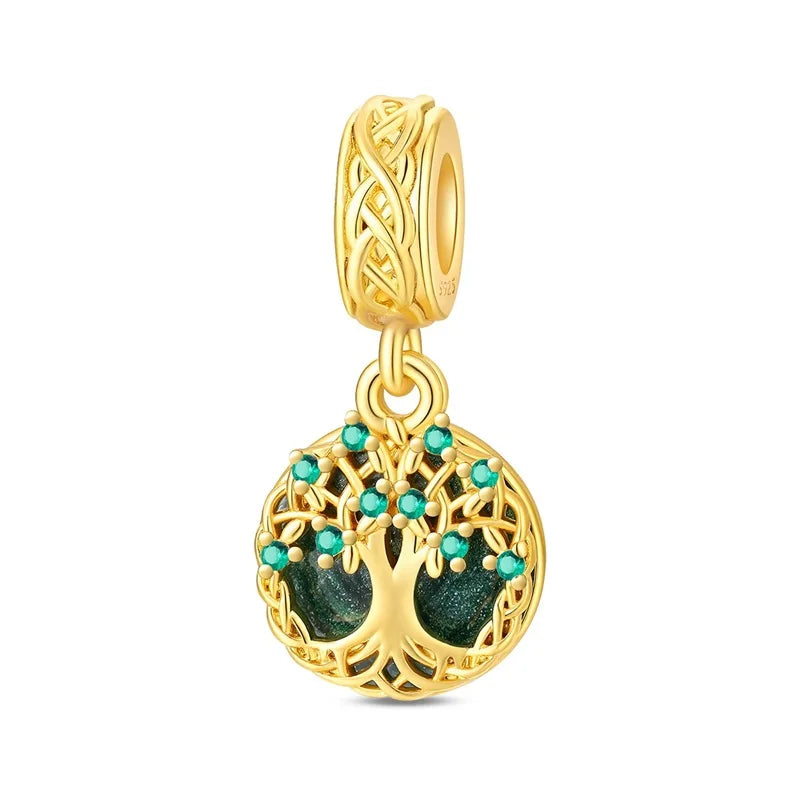 Charm Beads Sterling Silver Golden