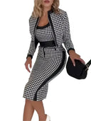 Office Jacket Dress Set For Women