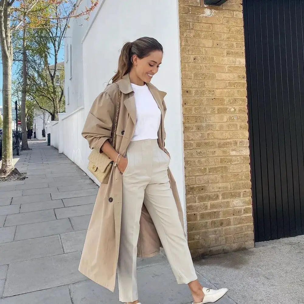High Waist Slim Fit Cropped Pants All Season Versatile Wear