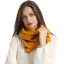 Women's Solid Color Wool Knitted Warm Thickened Scarf Gaiter