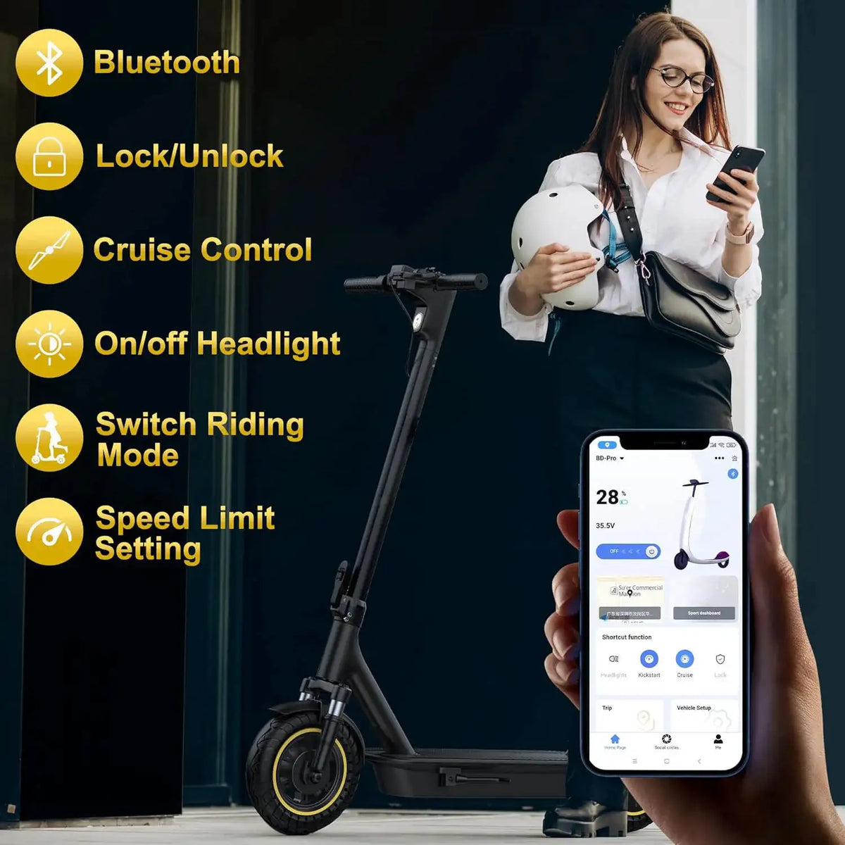 Electric Fold Scooter - Mile Range — product view 3