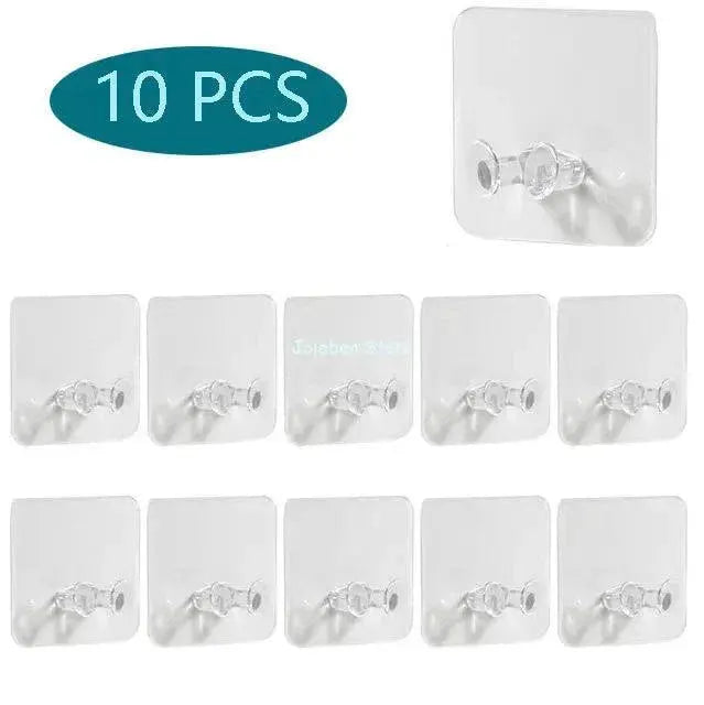 Transparent Wall Hooks for Bathroom Kitchen Organization