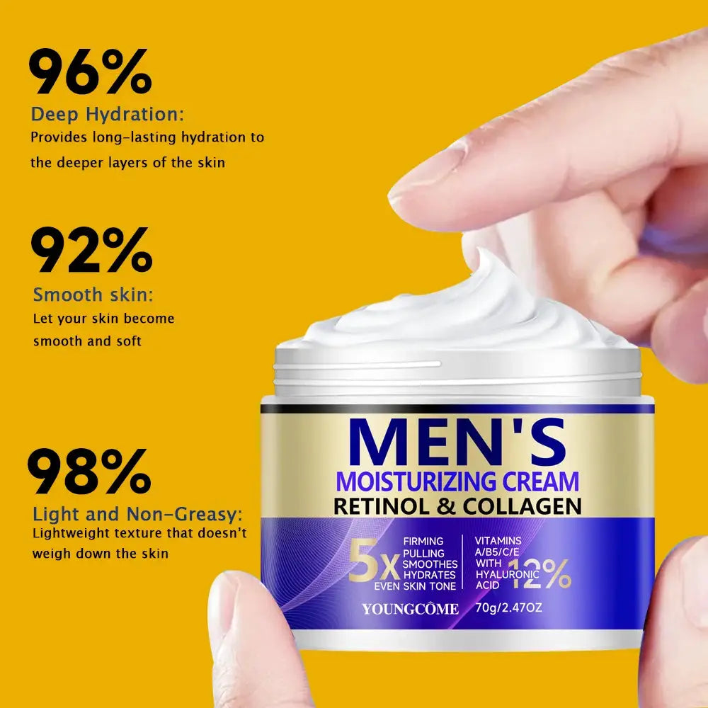 Men's Retinol Face Moisturizer Moisturizing Retinol Cream Anti-Wrinkle Aging Moisturizing Shrink Pores Whitening Smooth Retinol