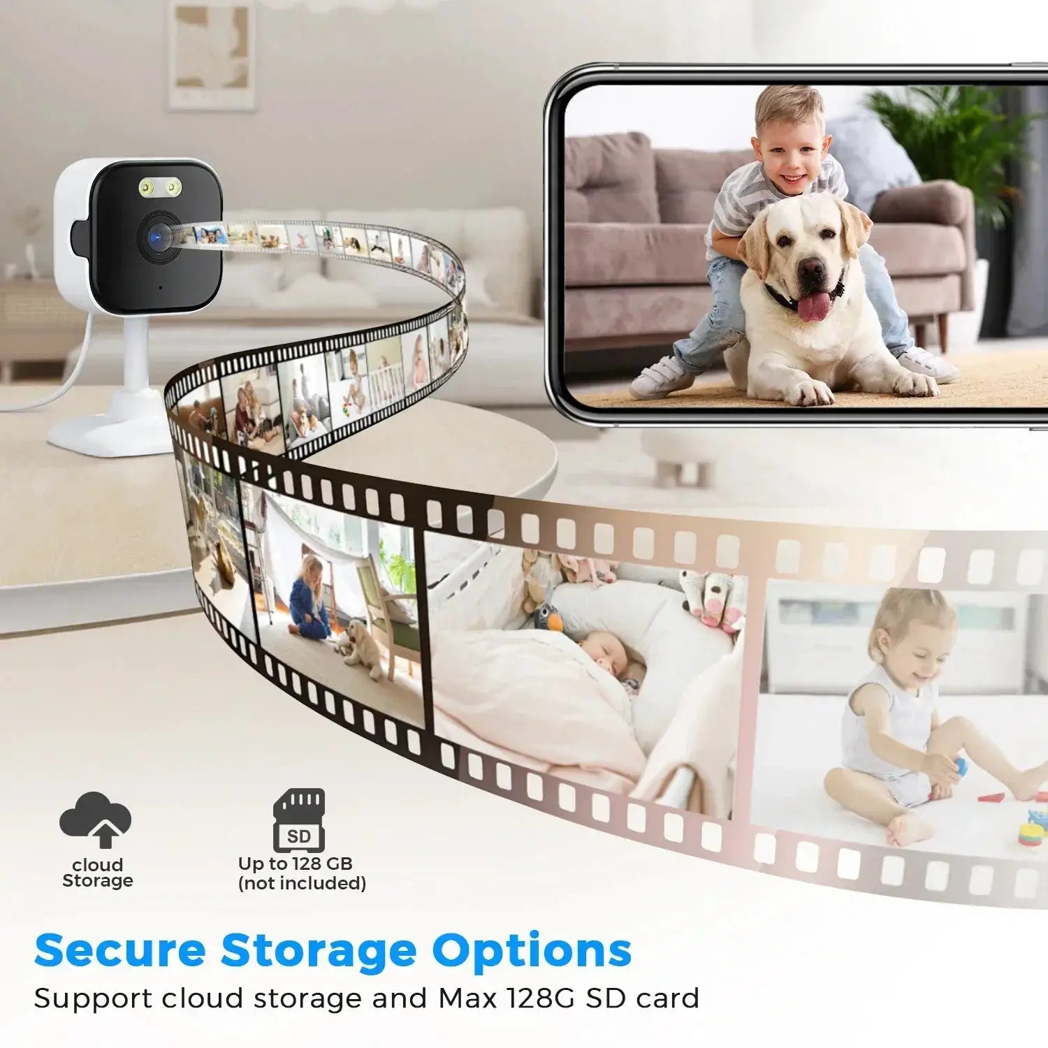 5MP HD WiFi Indoor Security Camera Featuring Night Vision and Two Way Audio - stepyours.com