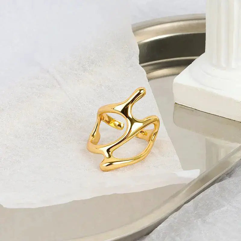 Silver Geometric Adjustable Vintage Punk Ring Charm