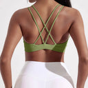 Breathable Cross Fitness Bra Nylon Spandex Top