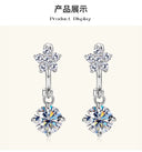 1.18 Carat S925 Silver Fringe Ear Clips Minimalist Moissanite Earrings Women