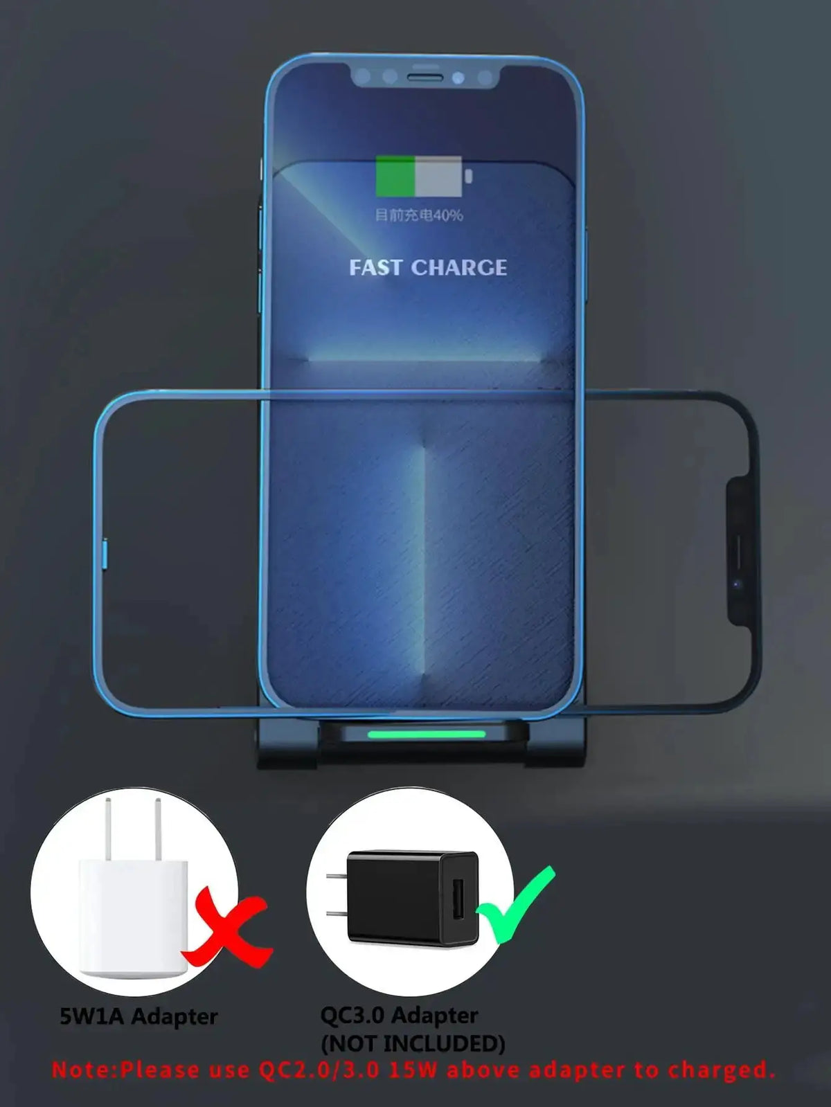 Wireless Fast Charger For IPhone17 16 15 14 13 12 ProMax11 Stand Fast Charging Charger for Samsung Note 20/10 S24 Ultra Foldable