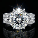 Moissanite Ring in Sterling Silver Prong