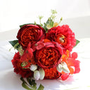 Rose Pink Silk Peony Wedding Bouquet - Artificial Decoration