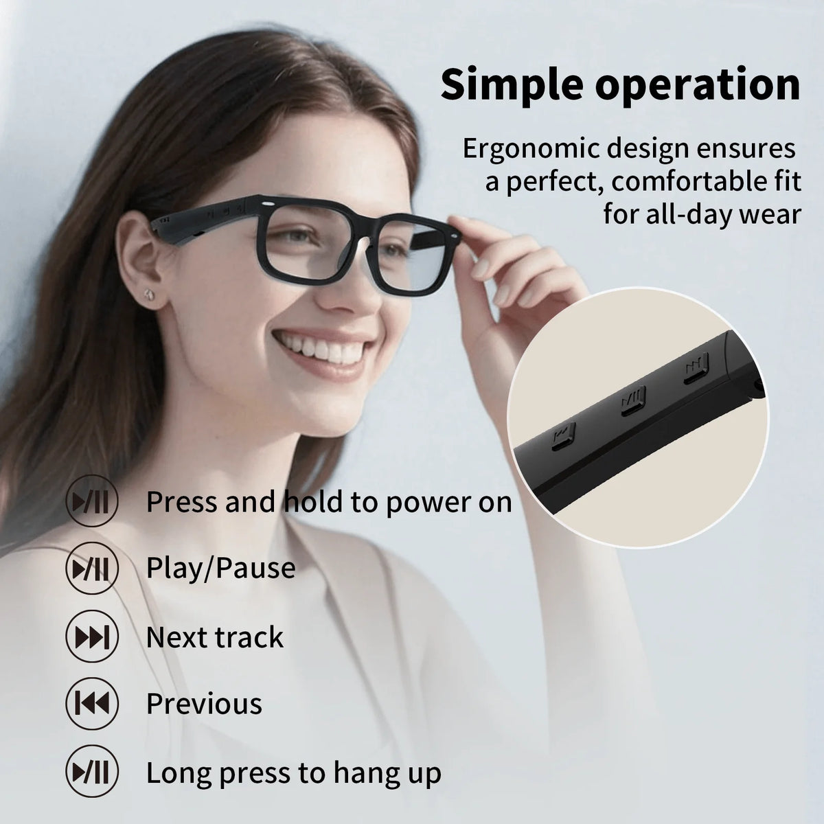 Smart Glasses Audio Wireless Headphones