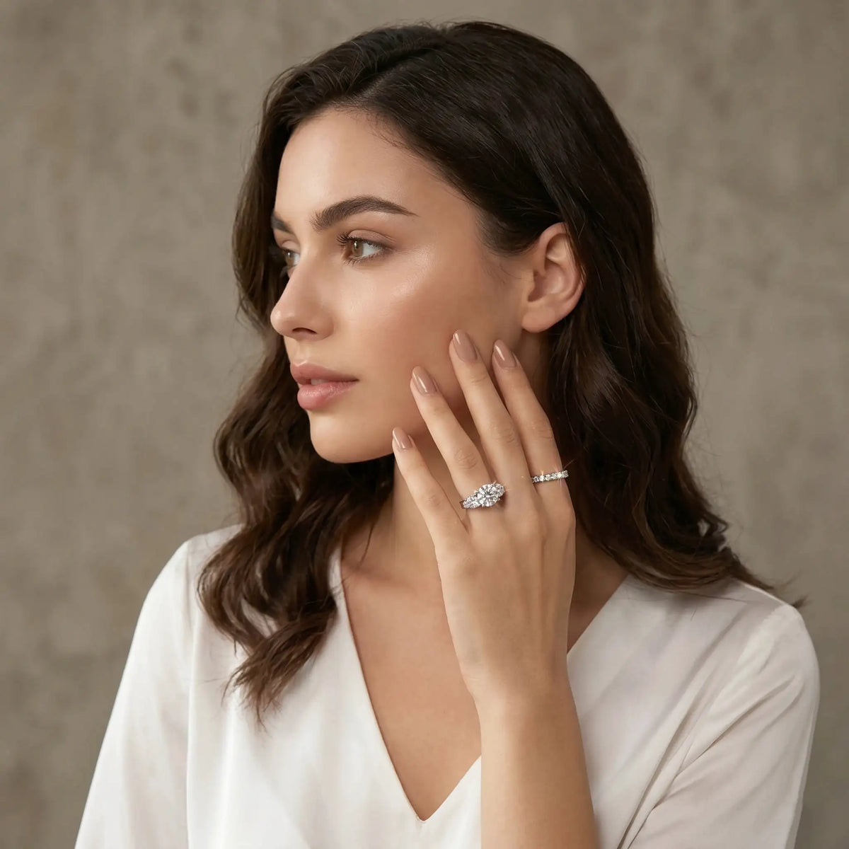 Classic Three Stone Moissanite Ring Style OBBHD — product image 4