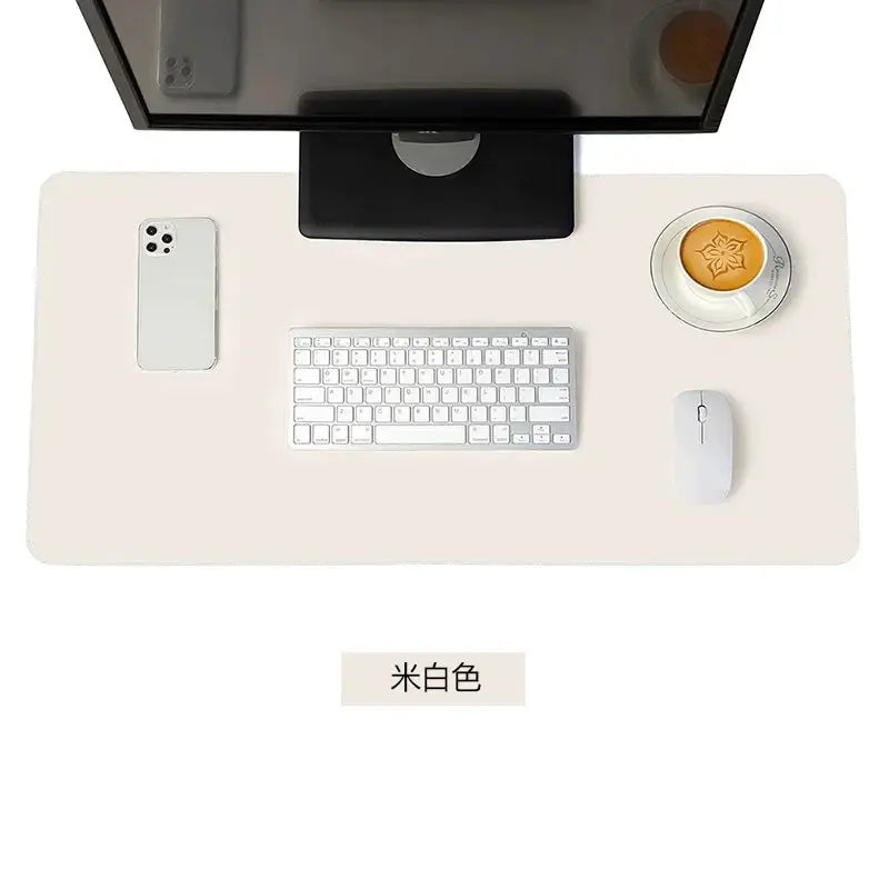 White Gaming Mousepad Portable Desk Mat Waterproof Non Slip