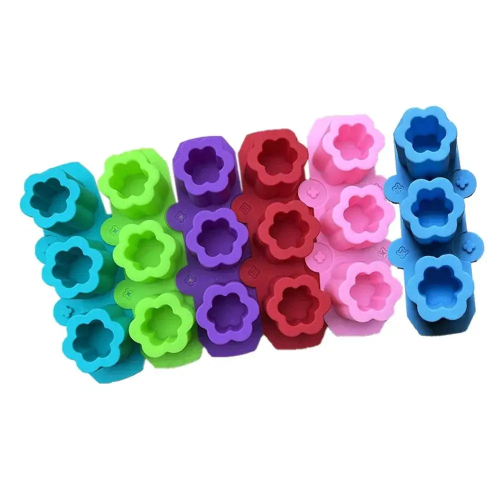 3 Cavity Plum Blossom Succulent Flowerpot Silicone Ice Tray