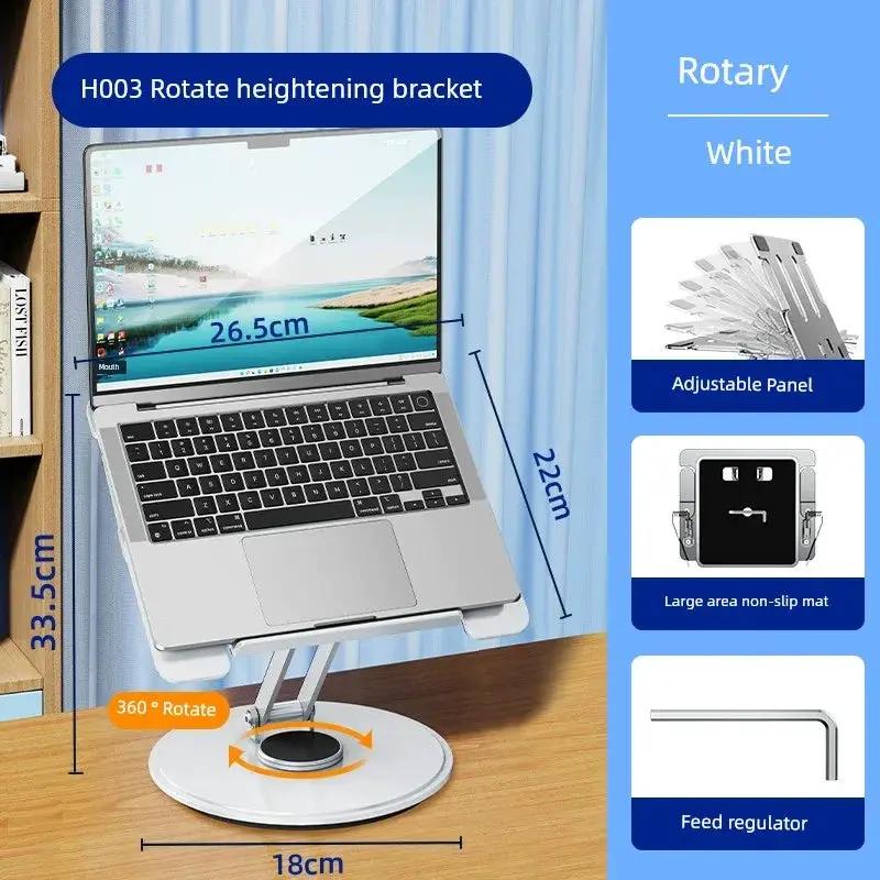 Notebook Riser Bracket 360 Degree Rotation Aluminum