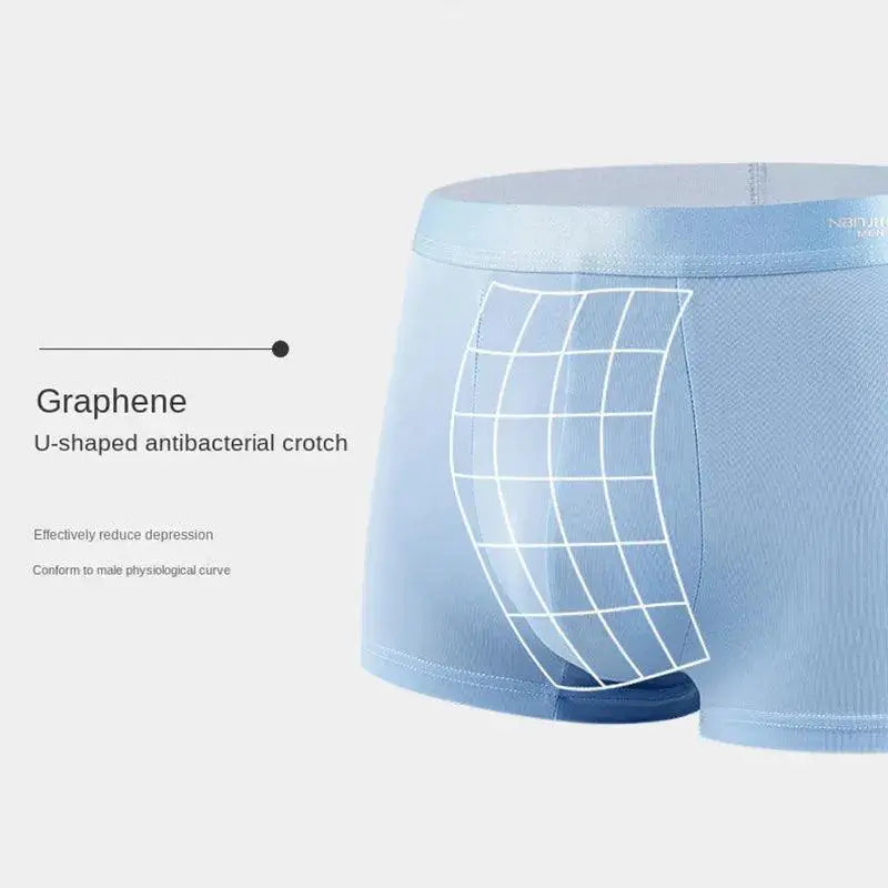 Ice Silk Men's Boxer Shorts Cool Breathable Underwear Set