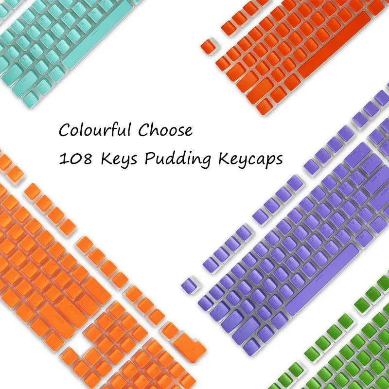 Enhanced Gaming Pudding Keycaps Dual Color RGB Backlit Set