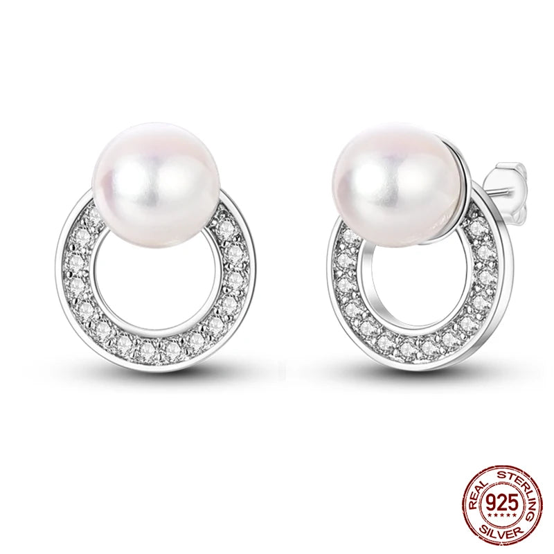 Sterling Silver Double Circle Earrings