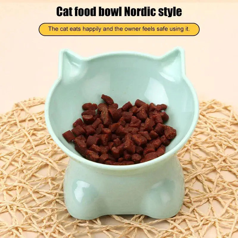 Large Capacity Cartoon Cat Shape Pet Feeder Cute Design