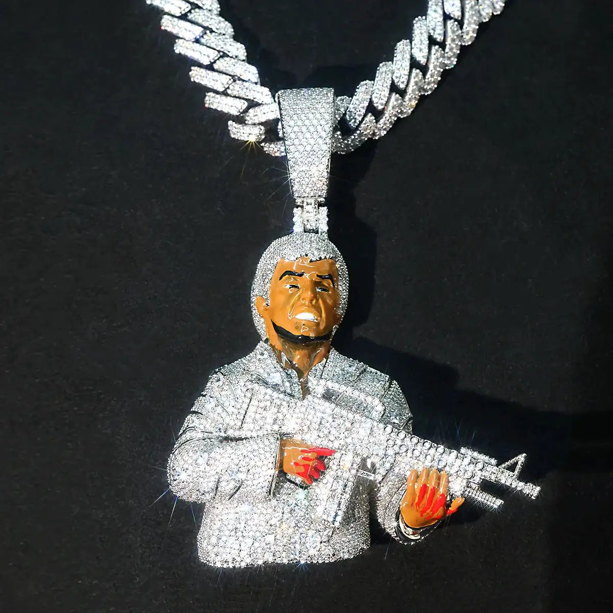 Icy Gun Pendant for Men Gold — product image 9