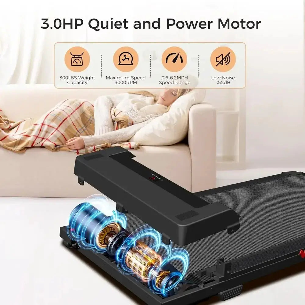 Under Desk 3.0 HP Treadmill, 3-in-1 Foldable, Home/Office Walking Pad with Handle, Remote & LED Display