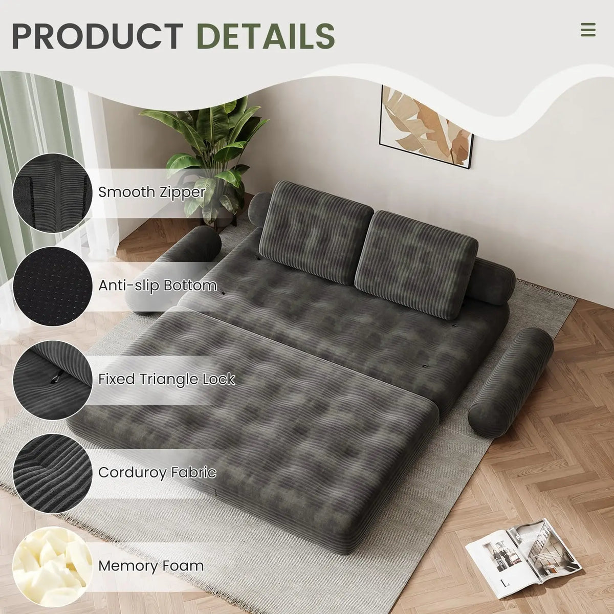 Foldable Living Room Sofa