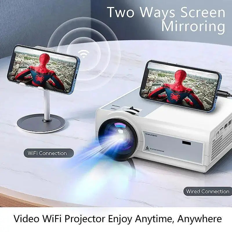 Portable Mini LED Projector 1080P 4K WiFi For Home Theater