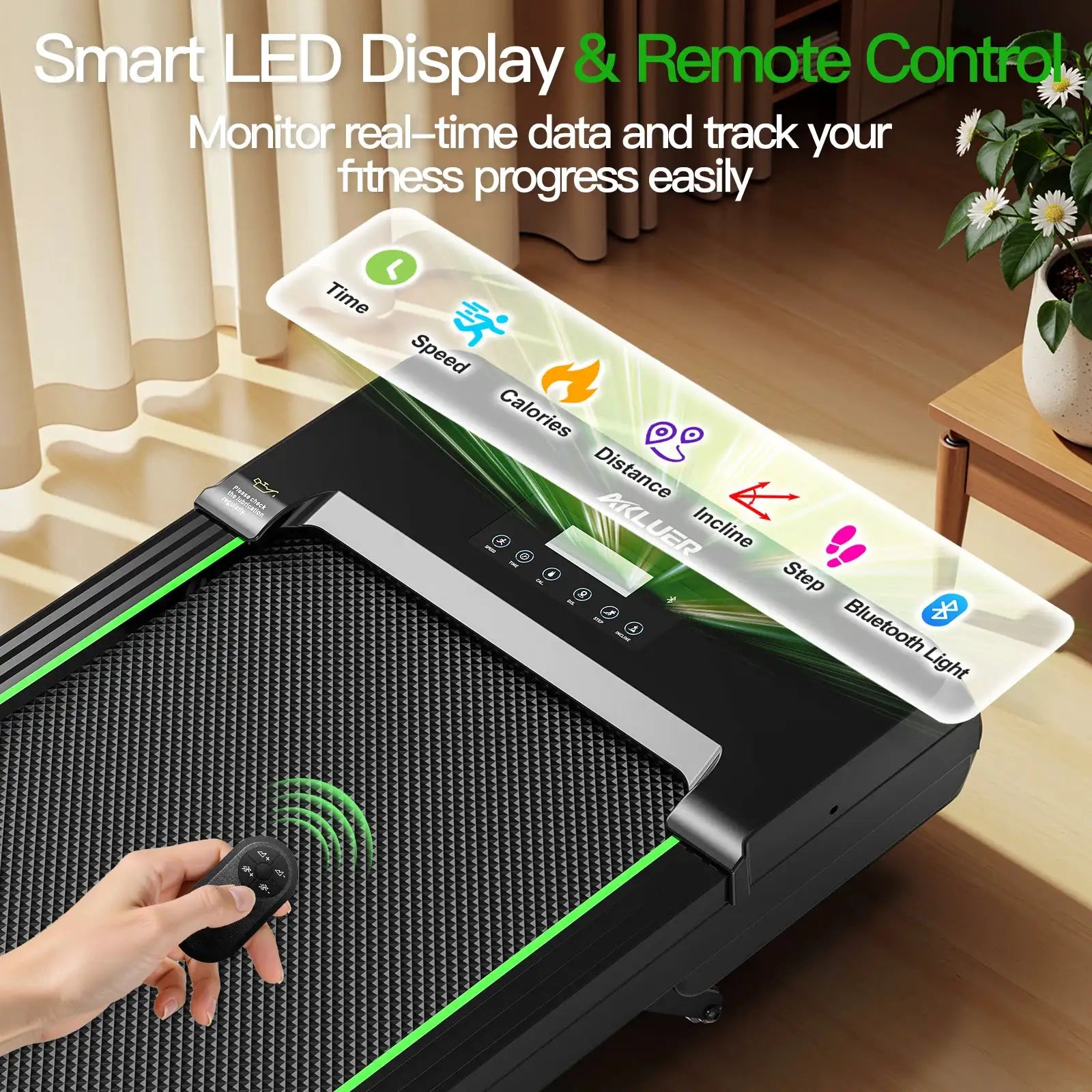 Akluer Walking Pad with 12% Auto Incline, Under Desk Treadmills for Home and Office, 2.5HP Quiet Portable Walking Pad with Smart App Scenic Routes & Bluetooth Speaker for Home Hiking