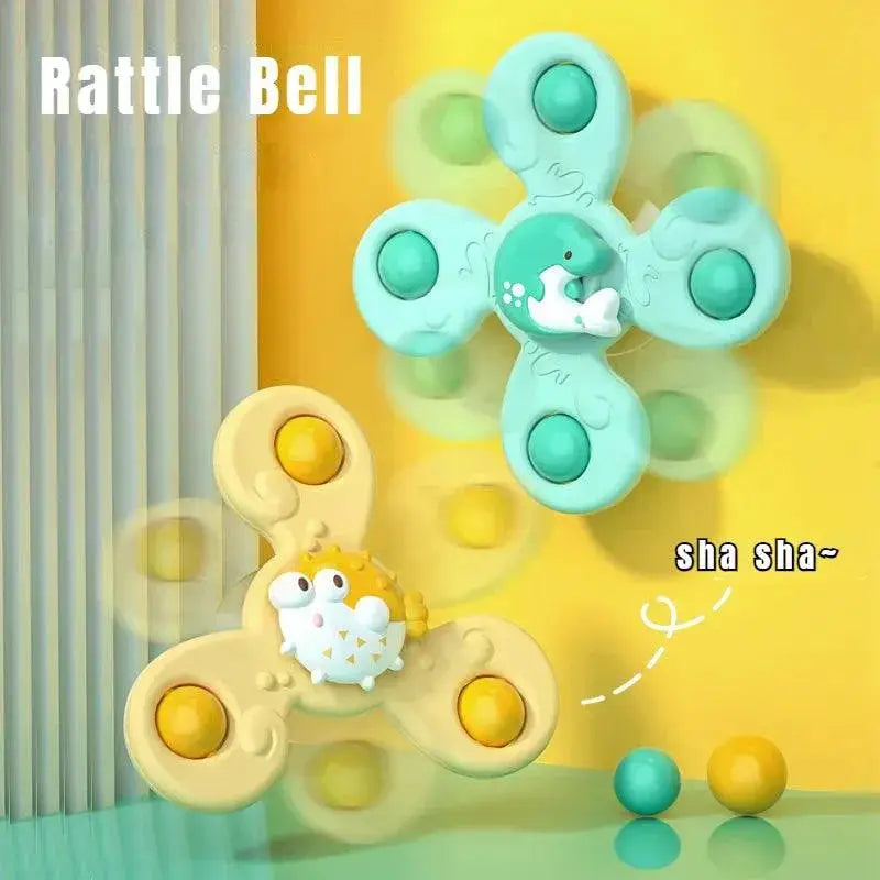 Baby Bath Toys Interactive Spinner Suction Cup Rattles Set