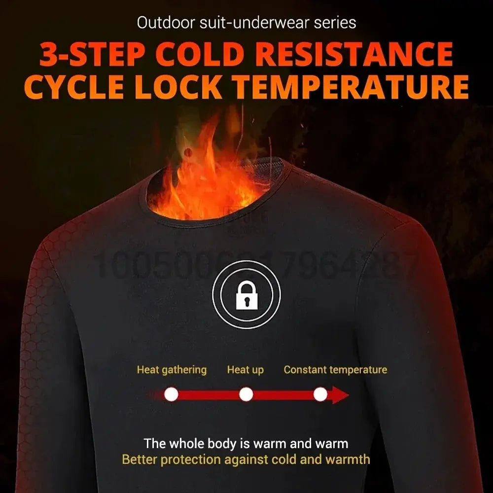 Winter Heated Underwear Set For Men Women USB Heating Jacket