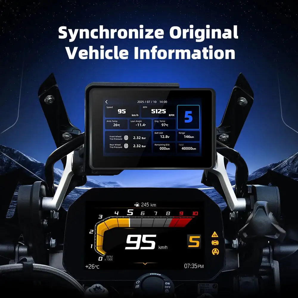EKIY 5.0" Wireless CarPlay Moto Android Auto For BMW R1200GS R1250GS F800 F900 S1000XR GPS Motorcycle Navigation For WonderWheel