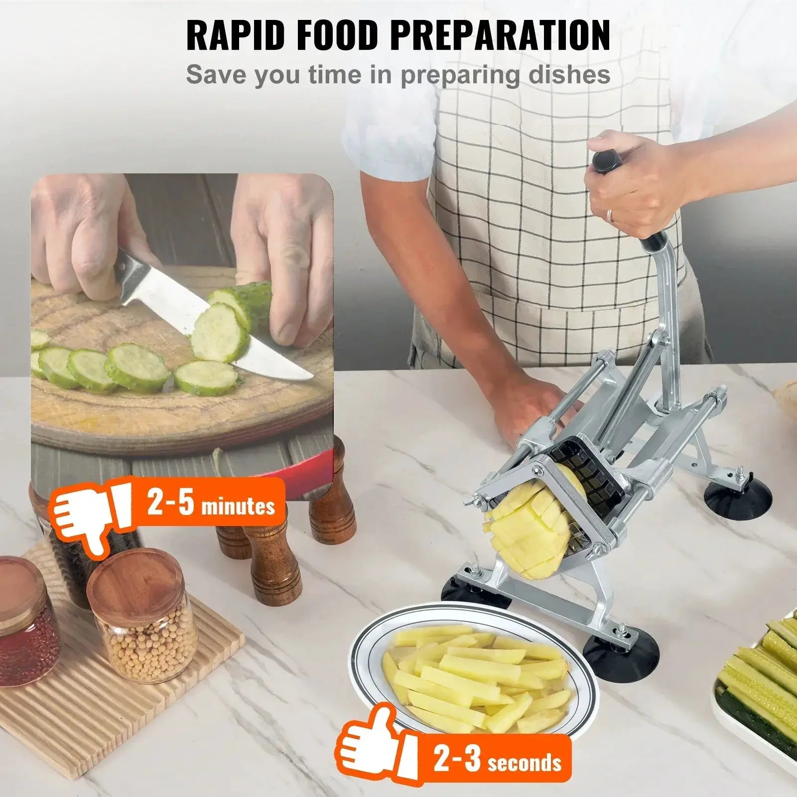 VEVOR French Fry Cutter Potato Slicer With Stainless Blades
