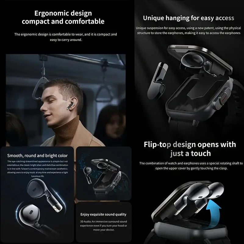 Smartwatch Health Monitor Earbuds