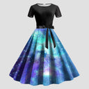 Starry Print Vintage Swing Dress