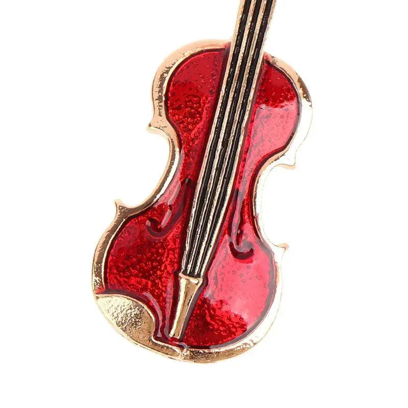 1Pc Fashion Elegant Red Violin Brooch Pin Jewelry Accessory