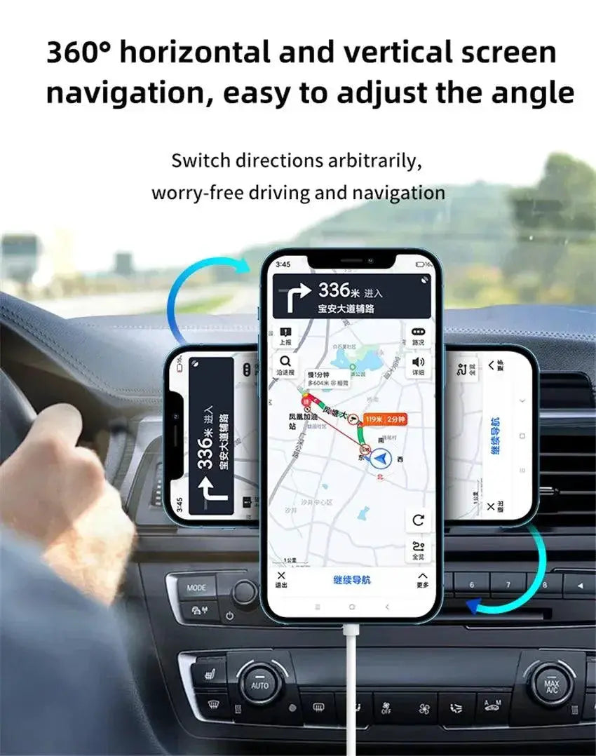Fast Wireless MagSafe Car Charger iPhone 12 To 15 Pro Max