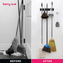 Broom And Mop Organizer Shelf Wall Mounted Storage Solution