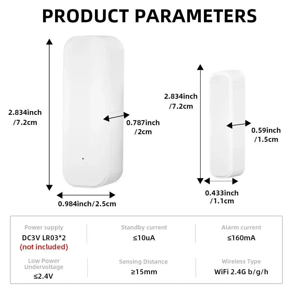 ONENUO Tuya WiFi Door Sensor Security Alarm For Smart Home