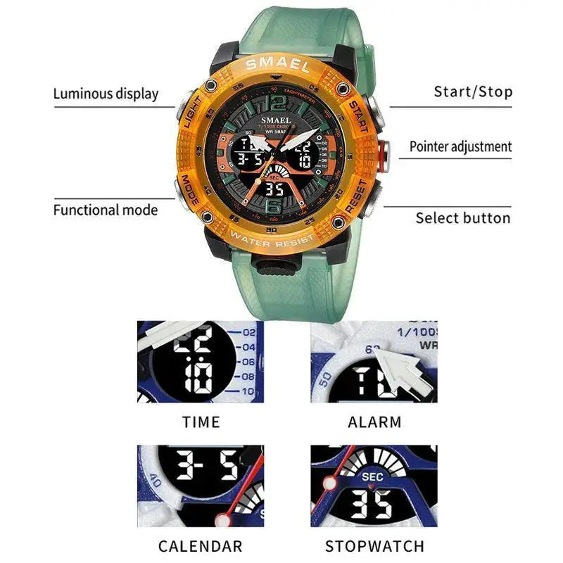 SMAEL Waterproof Chronograph Sport Watch Outdoor Timepiece