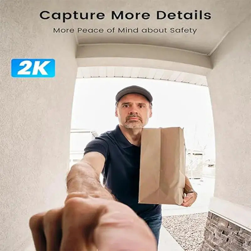 ieGeek 2K Doorbell Camera Wireless -Video Doorbell with Chime Ringer, Smart Wifi Doorbell AI & PIR Motion Detection