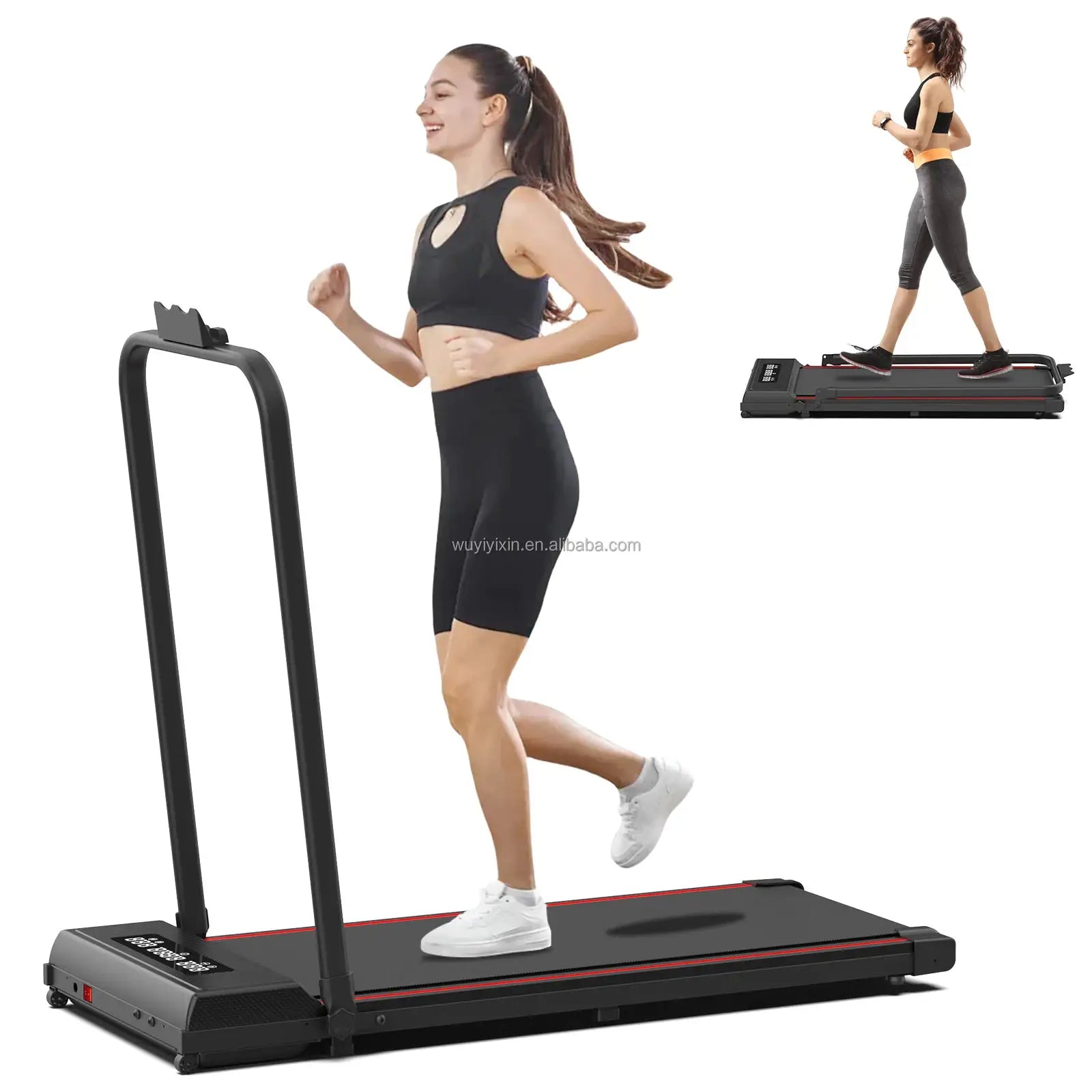 Folding Portable Walking Pad Mini Under Desk Treadmill Machine Running Foldable Fitness Manual Electric Treadmills For Home